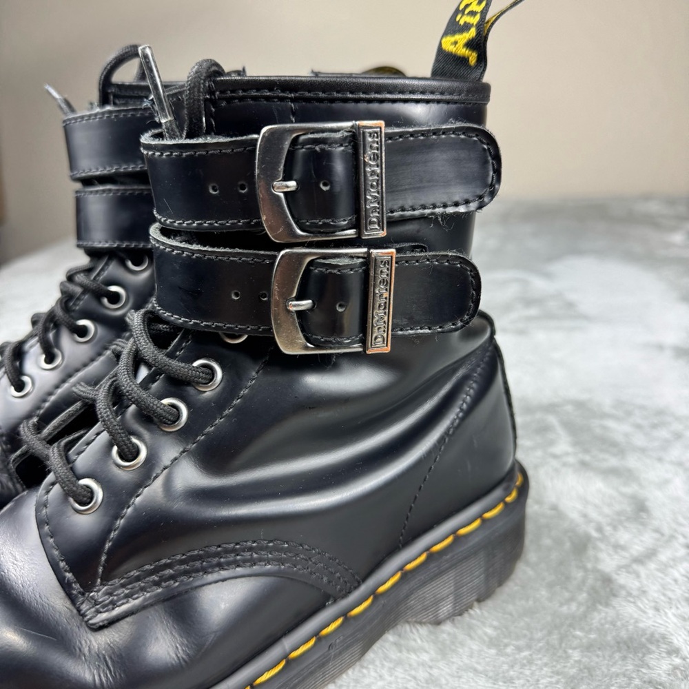 Dr. Martens Black Leather Lace Up/Zip Buckle Ankle Boots Good Condition W Wear - Picture 13 of 15